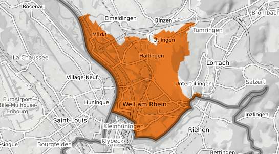 Mietspiegelkarte Weil am Rhein